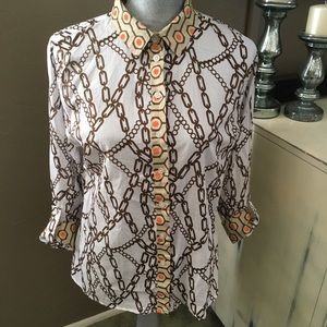 French Curve Print Button Down